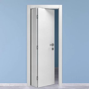 Porta interna pieghevole a libro asimmetrica Kent in legno colore bianco, L 80 x H 210 cm, apertura a sinistra