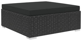 Set divani da giardino 8 pz con cuscini in polyrattan nero