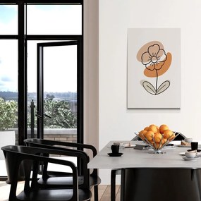 Stampa su tela – Fiore minimalista su sfondo bianco No4