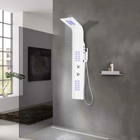 Pannello Doccia İn Alluminio 20x44x130 Cm Bianco /