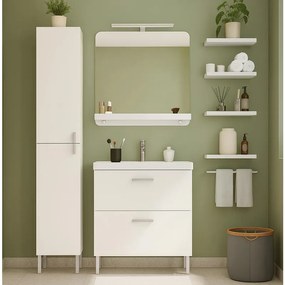 Mobile sottolavabo e lavabo Easy per vasca a sinistra bianco L 70 x H 80 x P 40 cm 2 cassetti
