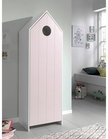 Armadio a giorno bianco e rosa chiaro per bambini 173x171,5 cm CASAMI - Vipack