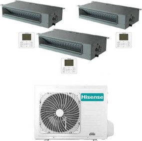 Climatizzatore Condizionatore Hisense Canalizzabile R32 Trial Split Inverter 12000 + 12000 + 12000 BTU con U.E. 5AMW105U4RQC Classe A++/A+