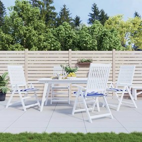 Cuscini Per Sedia 4 Pz Strisce Bianche E Blu 40x40x3 Cm Tessuto /