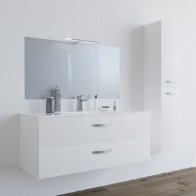 Mobile bagno LINDA120 Bianco con lavabo in ceramica e colonna - 8220