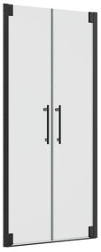 Porta doccia doppia anta battente Remix2 L 90 x H 195cm, Sp. 5 mm in vetro profilo nero