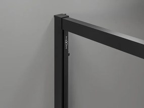 Mexen Exo-S Duo cabina doccia semicircolare asimmetrica scorrevole 90 x 80 cm, trasparente, nera - 8132-090-080-70-00