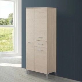 Colonna bagno dappoggio 60x150 cm larice con ante e cassetto Desya