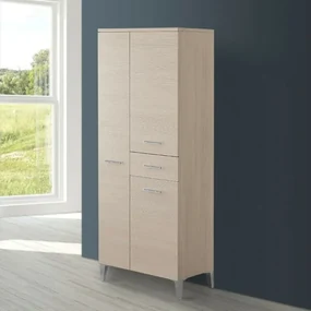 Colonna bagno dappoggio 60x150 cm larice con ante e cassetto Desya