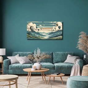 Quadro su tela – Volo in mongolfiera sopra le cime