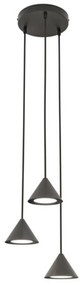 Lampadario a Sospensione in Acciaio ELIT 3 PREMIUM Nero 3xGX53