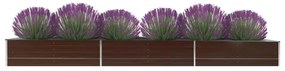 Letto Rialzato Giardino İn Acciaio Zincato 480x80x45 Cm Marrone /
