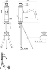 Rubinetto per lavandino in argento lucido verticale Vienna – Sapho