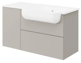 Mobile sottolavabo e lavabo Matrix tortora chiaro L 90 x H 50 x P 36.5 cm, 1 anta 1 cassetto