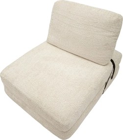 Poltrona bianca allungabile con rivestimento in bouclé Faster – Mauro Ferretti