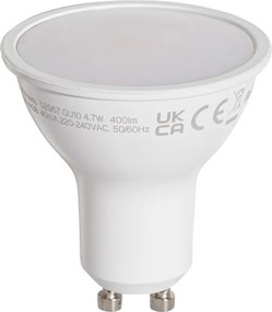 Set di 5 lampadine LED GU10 50mm trasparenti 4,7W 400 lm 2200-2400K