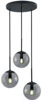 Sospensione Moderna Rotonda 3 Luci Sfere Vetro Fum Balini Trio Lighting