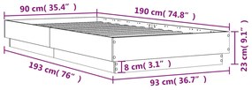 Giroletto Rovere Sonoma 90x190 cm in Legno Multistrato