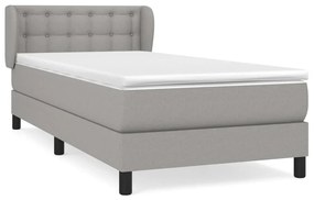Giroletto a molle con materasso grigio chiaro 90x200 cm tessuto