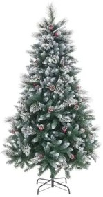 Albero di Natale Bianco Rosso Verde Naturale PVC Metallo Polietilene 150 cm