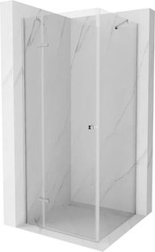 Mexen Roma cabina doccia a battente 80 x 80 cm, trasparente, cromo - 854-080-080-01-00