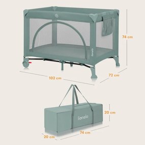 Lionelo - Lettino da viaggio LAURA Verde Salvia