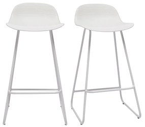 Set di 2 sgabelli da bar design bianchi ELLA