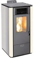 Modello 12W - Stufa A Pellet Ventilata In Acciaio 10Kw Con Caricamento Pellet Automatico E Telecomando Colore Bianco - Maurer