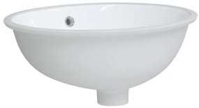 Lavandino da Bagno Bianco 43x35x19 cm Ovale in Ceramica