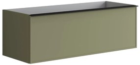 Mobile da bagno sotto lavabo Pixel frame verde laccato opaco L 120 x H 40 x P 45.5 cm 1 cassetto, lavabo non incluso