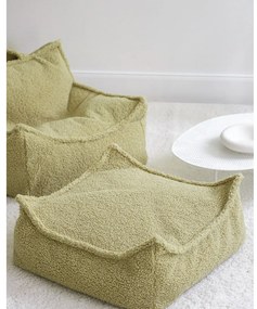 Pouf a sacco per bambini verde con rivestimento in bouclé Chair – Wigiwama