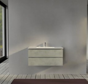 Mobile bagno 100 cm sospeso colore Grigio - Sofia