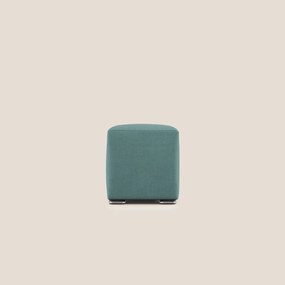 Cube pouf in tessuto morbido impermeabile T02 petrolio