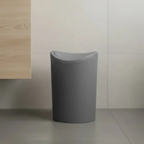 Pattumiera bagno in polipropilene grigio 6 Lt con coperchio basculante