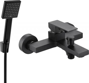 Mexen Uno R45 miscelatore per vasca con set doccia, nero - 7143R45-70