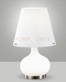 Ade lampada da tavolo vetro bianco h.33cm piccola 2 luci g9 e14
