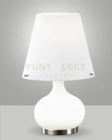 Ade lampada da tavolo vetro bianco h.33cm piccola 2 luci g9 e14