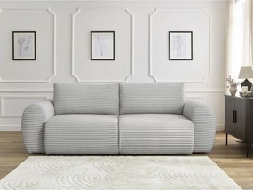 Divano in grigio chiaro allungabile con rivestimento in velluto a coste 257 cm Lucien – Bobochic Paris