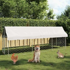 Gabbia Per Cani Da Esterno Con Tetto 400x100x150 Cm /