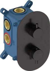 Rubinetto per doccia getto laminare cristallino ad incasso termostatico Loop K nero lucido SANYCCES