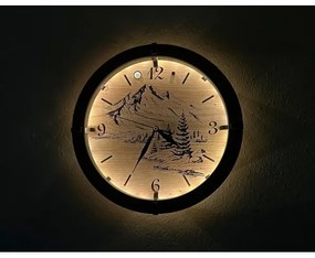 Li-Go 23697/DUB/BAT2 - Orologio LED dimmerabile con sensore, LED/1xAA, Ø 32 cm, rovere