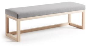 Kave Home - Panca Loya grigio in legno massiccio di faggio 128 cm