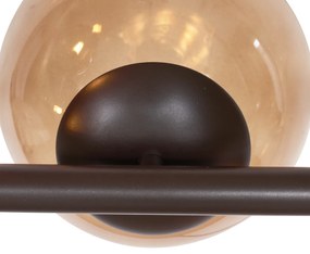 Lampada a sospensione Hotel Chic bronzo scuro con vetro bronzo 6 luci - Monaco