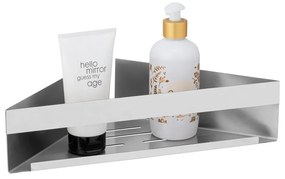 Mensola angolare autoportante per bagno in acciaio inox in argento opaco Genova Matt - Wenko