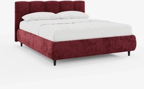 ARKAM letto imbottito con vano contenitore e testiera a lavorazione verticale - design shabby chic in tessuto certificato Oeko-Tex®