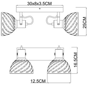 Globo 54661-2 - Faretto MORI 2xE27/40W/230V