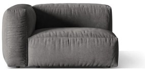 Parte divano componibile grigio (con penisola a sinistra) con rivestimento in velluto Martina – Micadoni