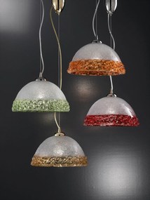 Sospensione 1 luce in vetro d Murano - 1158/25 -  Vetrilamp Cristallo/arancio