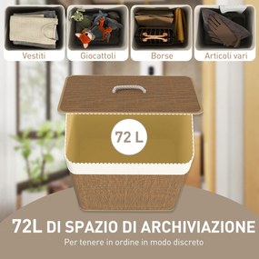 Cesto Portabiancheria 72L con Sacco Rimovibile 40x30x60 cm in Vimini e Bambù Marrone...