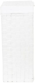 Cesto da bucato bianco con coperchio Cesto da bucato in lino, altezza 60 cm - Compactor